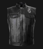 MLB Team Chicago White Sox Black Leather Vest