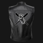 MLB Team Chicago White Sox Black Leather Vest