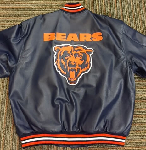 Maker of Jacket NFL Chicago Bears Black Navy Leather