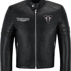 Triumph Motorcycle Racing Leather Black Jacket