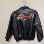 Black Dale Earnhardt Jr Bud Racing 8 Leather Jacket