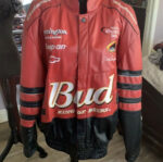 Dale Earnhardt Jr Red Black Bud Leather Jacket