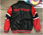 Detroit Red Wings Zip Vintage Leather Jacket