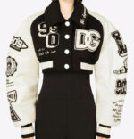 Dolce & Gabbana Varsity Bomber Jacket Lamb Leather College Uni Blouson  Jacket XS