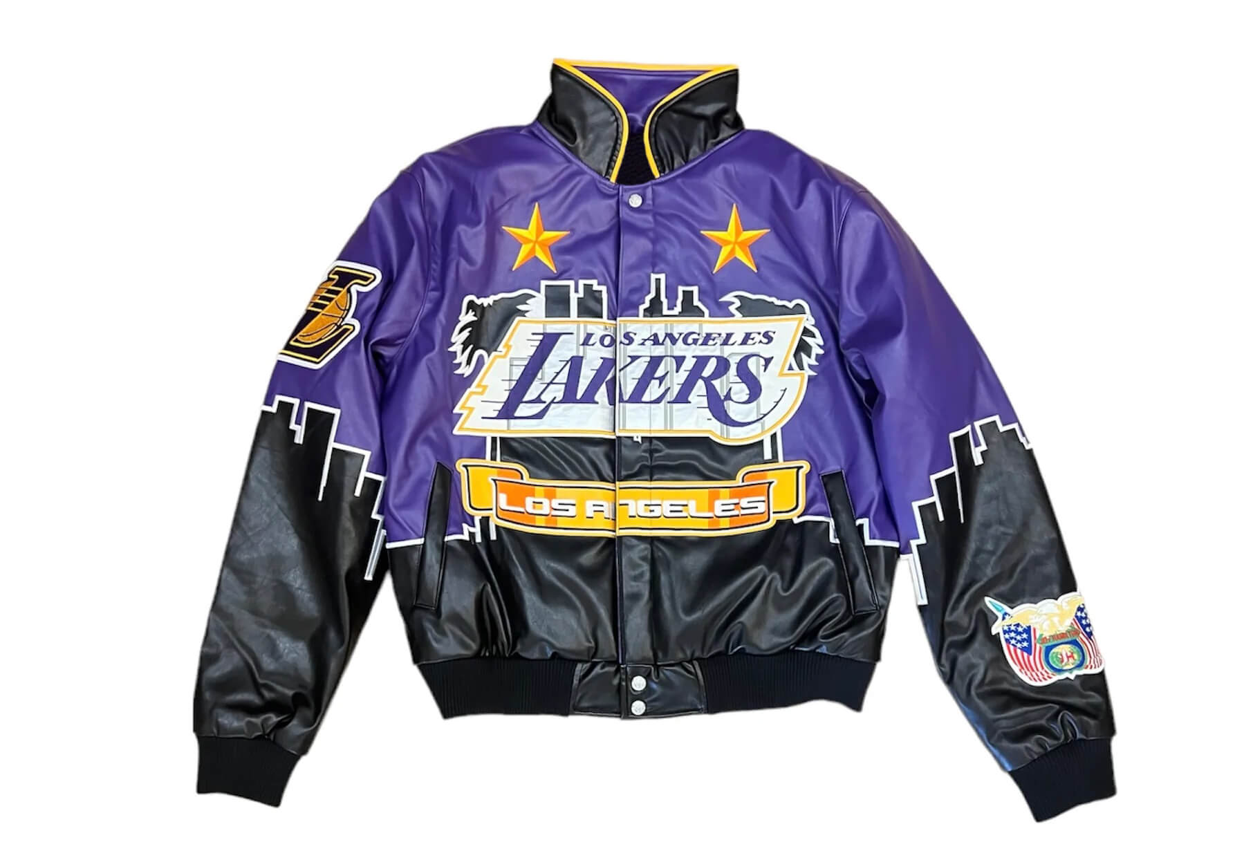 LA Lakers NBA Satin Black Bomber Jacket