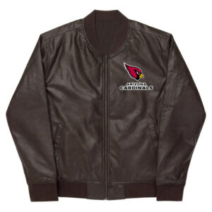 NFL Arizona Cardinals Brown Leather Varsity Jacket