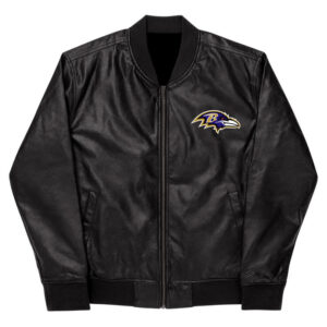 Vintage Baltimore Ravens NFL Tricolor Leather Jacket - Maker of Jacket