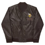 NFL Minnesota Vikings Brown Leather Varsity Jacket