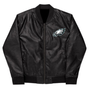 Philadelphia Eagles Logo NFL Brown Black Leather Jacket - Freedomdesign