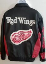 Vintage 90s NHL Detroit Red Wings Leather Jacket