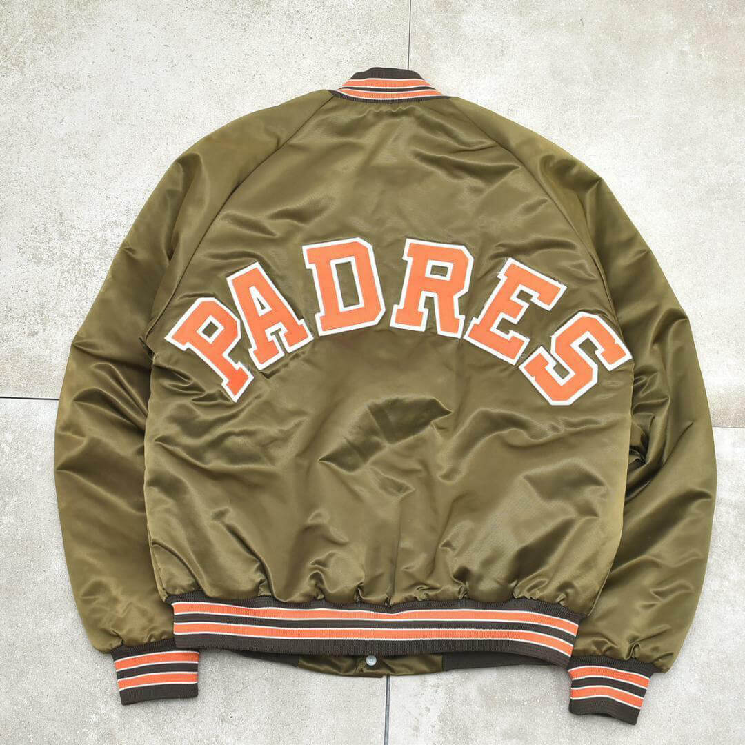 Maker of Jacket Leather Vintage MLB Team San Diego Padres Satin