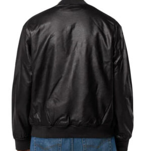 Washington Commanders Black Leather Varsity Jacket