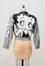Betty Boop Grey Biker Leather Jacket