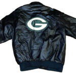 Black Green Bay Packers Pro Player Leather Jacket