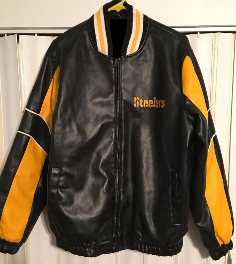 Black Yellow Pittsburgh Steelers NFL Team Leather Jacket