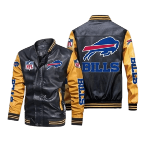 Black NFL Buffalo Bills Jeff Hamilton Bomber Jacket - Maker of Jacket