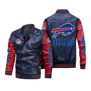 Vintage 1990s Buffalo Bills NFL Leather Varsity Jacket / Fall -   India