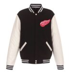 Detroit Red Wings Black White Varsity Jacket