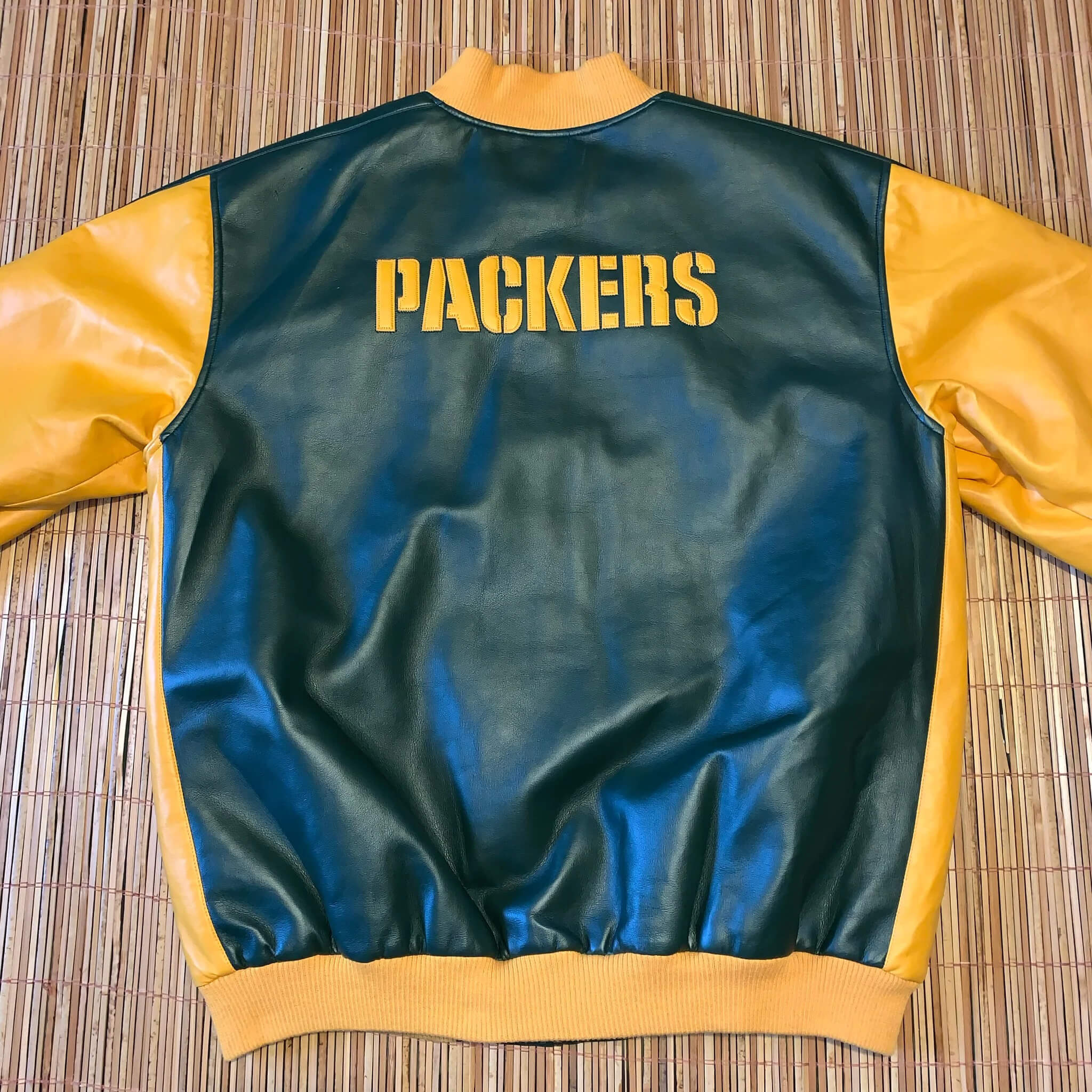 Men's Green Bay Packers JH Design Green Leather Jacket