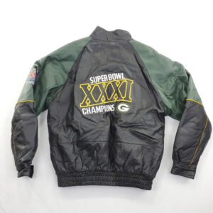 Green Bay Packers Custom Logo Print Motorcycle Leather Jacket - Blinkenzo