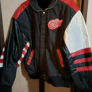 Detroit Red Wings 90's Pro Player Embroidered Leather Jacket