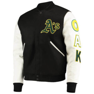 Maker of Jacket Sports Leagues Jackets MLB Oakland Athletics Captain II Kelly Green Zip Satin
