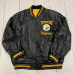 NFL Wool/Leather Pittsburgh Steelers Varsity Black and Cream