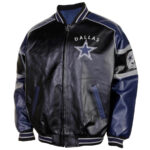 NFL Football Dallas Cowboys Logo Brown And Black Leather Jacket For Men And  Women - Freedomdesign