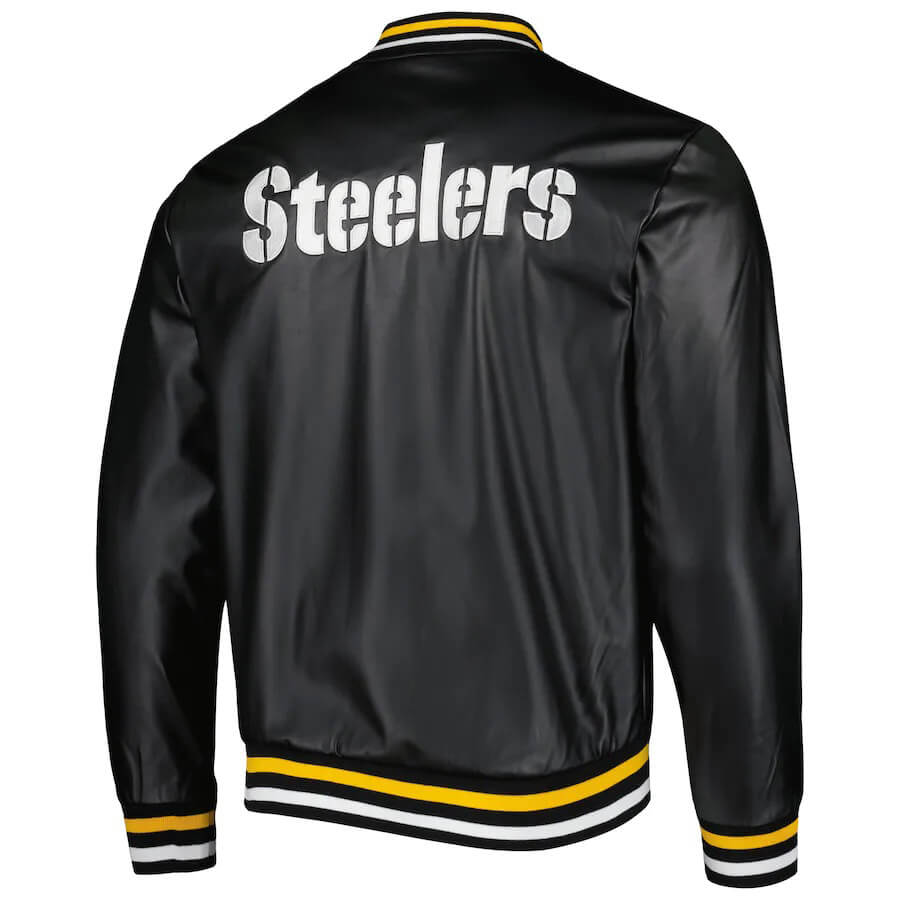 Varsity Pittsburgh Steelers Black Leather Jacket