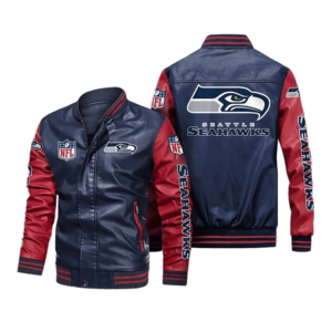 Maker of Jacket Fashion Jackets NFL Seattle Seahawks Black Leather