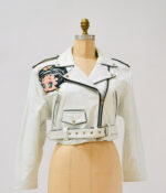 Vintage Betty Boop White Biker Leather Jacket