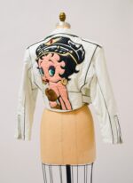 Vintage Betty Boop White Biker Leather Jacket