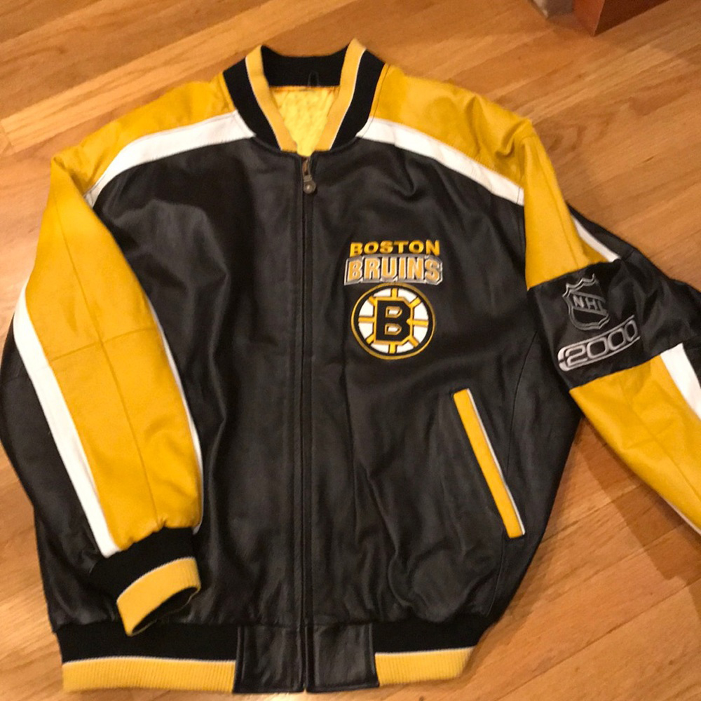 Maker of Jacket NHL Boston Bruins Hockey Black Leather