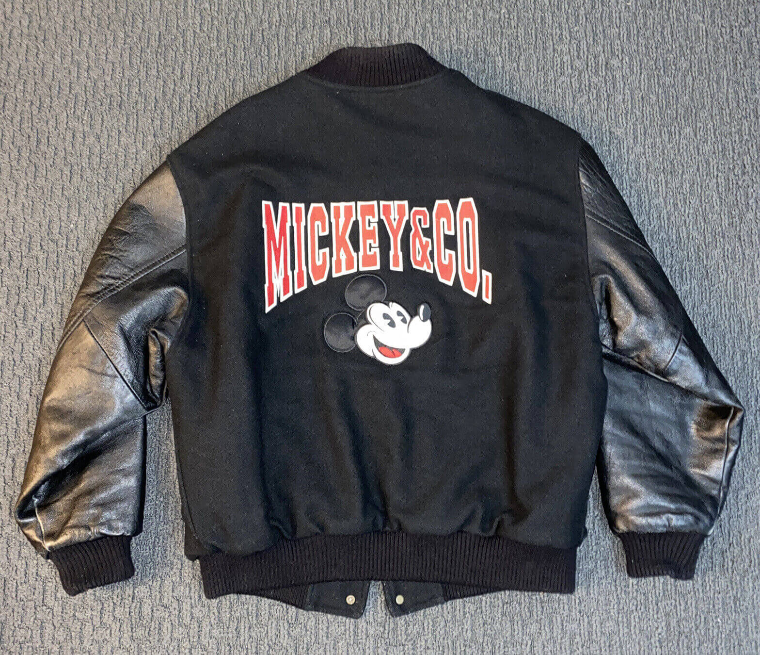 Vintage Disney Mickey & Co Black Varsity Jacket - Maker of Jacket