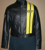 Vintage Ford GT Black And Yellow Leather Jacket