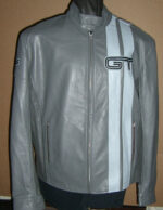 Vintage Ford GT Gray Leather Jacket