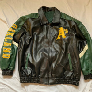 Maker of Jacket Sports Leagues Jackets MLB Oakland Athletics Green Windbreaker