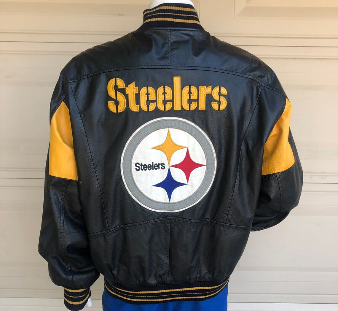 Vintage NFL Team Pittsburgh Steelers Leather Jacket - Maker of Jacket