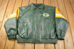 Vtg Football Team Green Bay Packers Leather Jacket