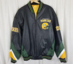 Vtg GIII Carl Banks Green Bay Packers Leather Jacket