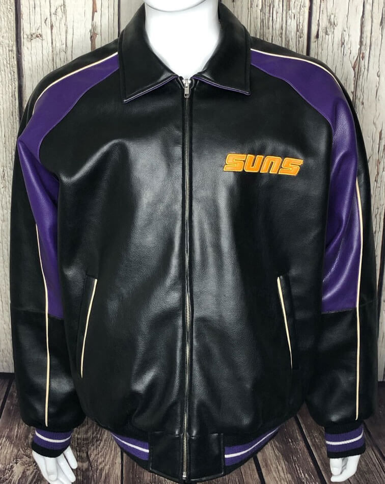 Maker of Jacket Sports Leagues Jackets NBA Teams Phoenix Suns Throwback White Satin