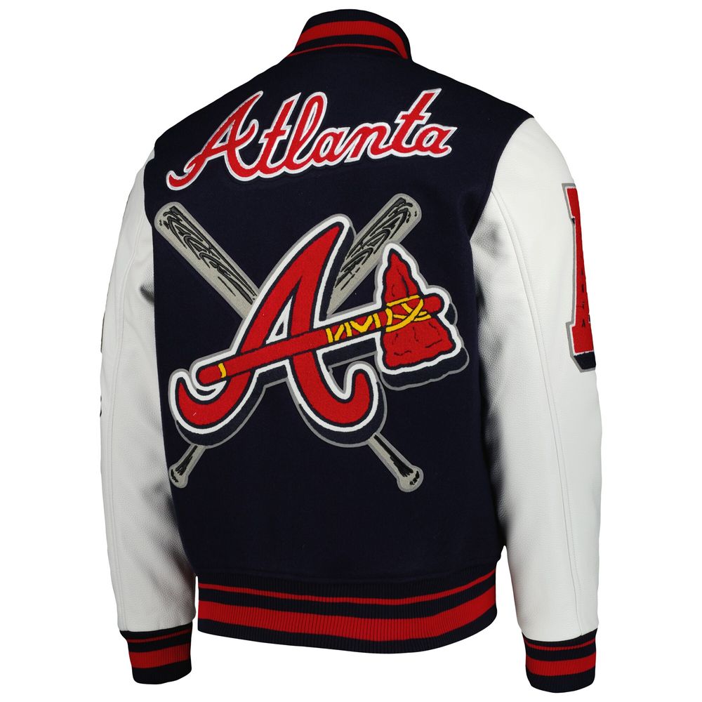 Men's Pro Standard Navy/White Atlanta Braves Varsity Logo Full-Zip Jacket