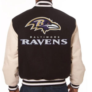 Baltimore Ravens Brown and Cream Varsity Jacket