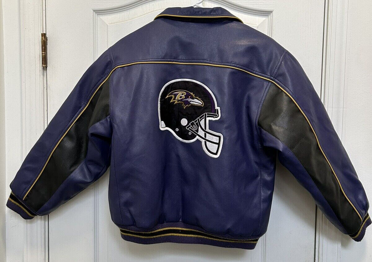 Baltimore Ravens Black Leather Bomber Jacket