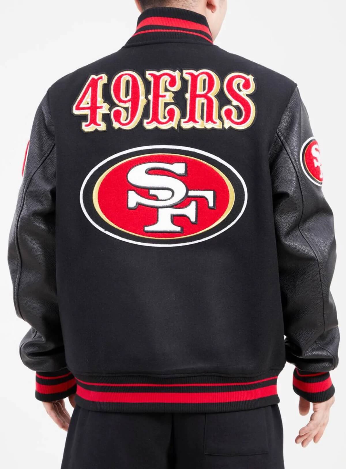 Maker of Jacket Sports Leagues Jackets NFL San Francisco 49ers Black Varsity