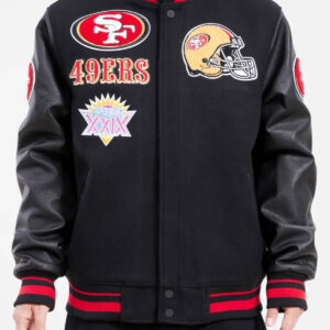 Ovo x NFL San Francisco 49rs Varsity Jacket Red