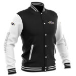 Black White Baltimore Ravens Wool Jacket