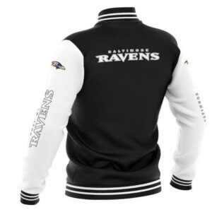 Black White Baltimore Ravens Wool Jacket