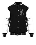 Black White General Yay Monogram Varsity Jacket