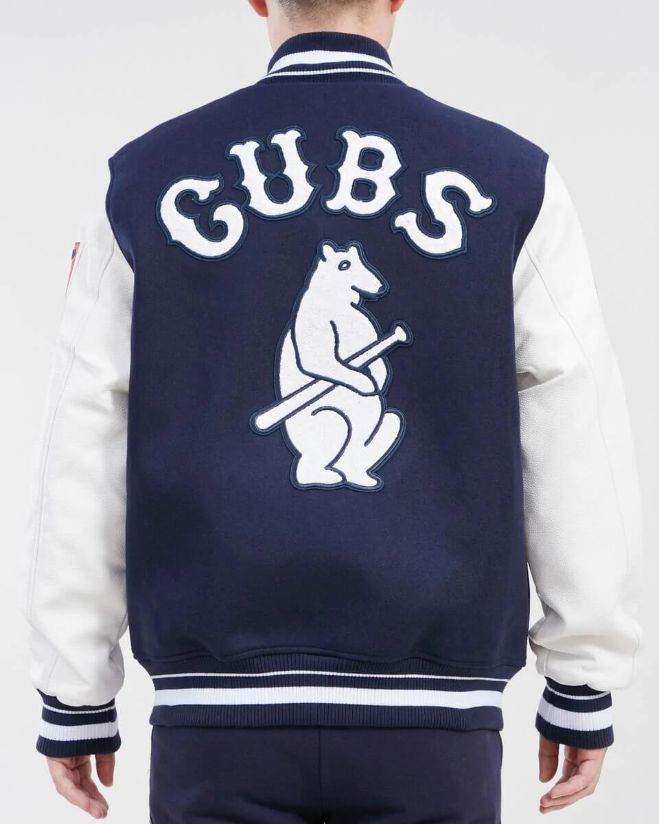 Maker of Jacket MLB Chicago Cubs Cream Black Varsity